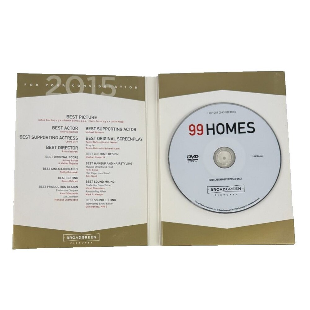 99 HOMES For Your Consideration FYC DVD PROMO Screener 2015 - Picture 2 of 3